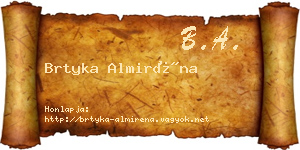 Brtyka Almiréna névjegykártya